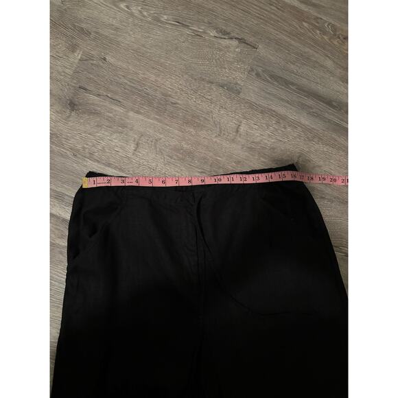 J. Jill Black Linen Wide Leg Casual Pants Medium Pull Omn - Picture 7 of 9
